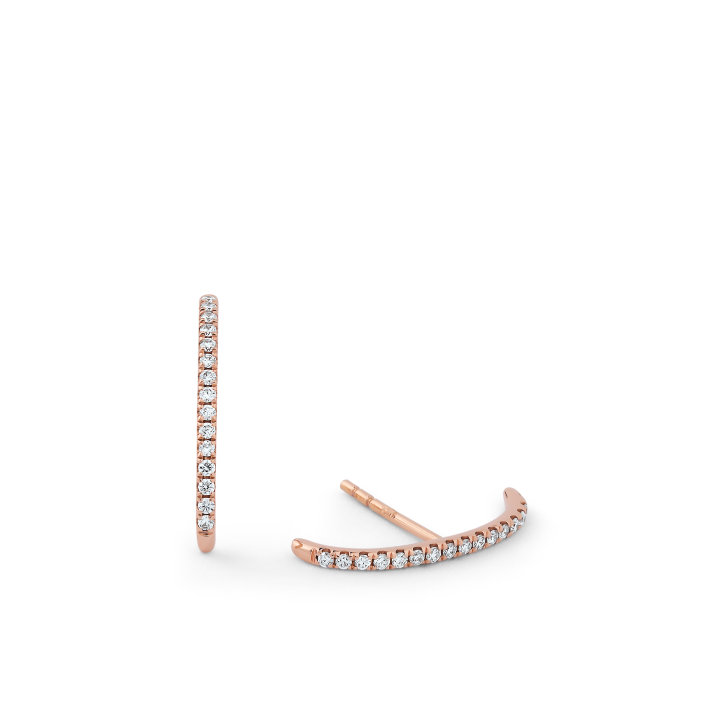 Oliver Heemeyer Bridge Diamond Ear Studs in 18k rose gold.