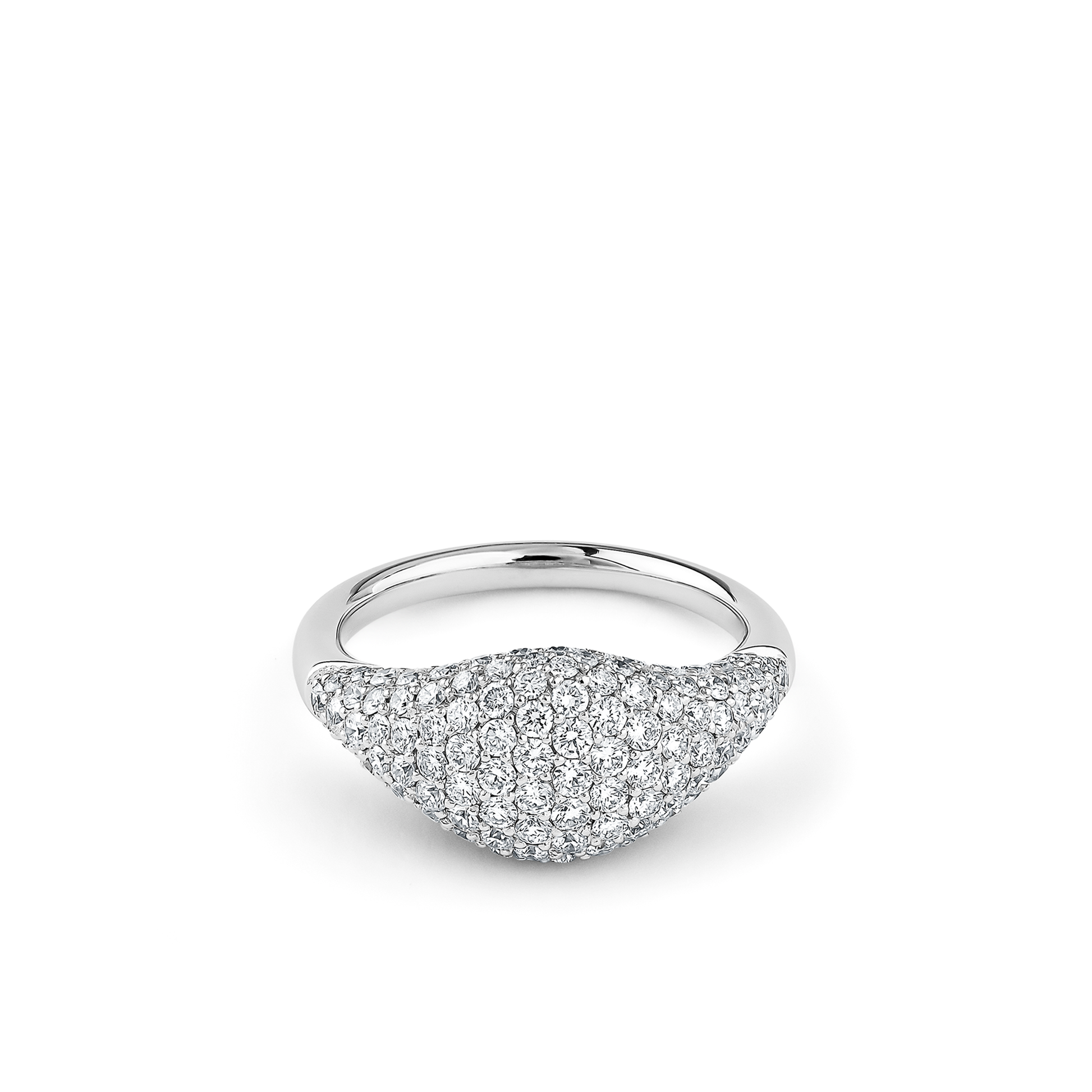 Oliver Heemeyer Cavalier white diamond ring S in 18k white gold set with white diamonds.