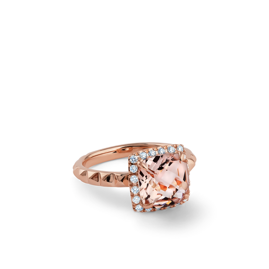 Oliver Heemeyer Charlie morganite ring fancy made of 18k rose gold.