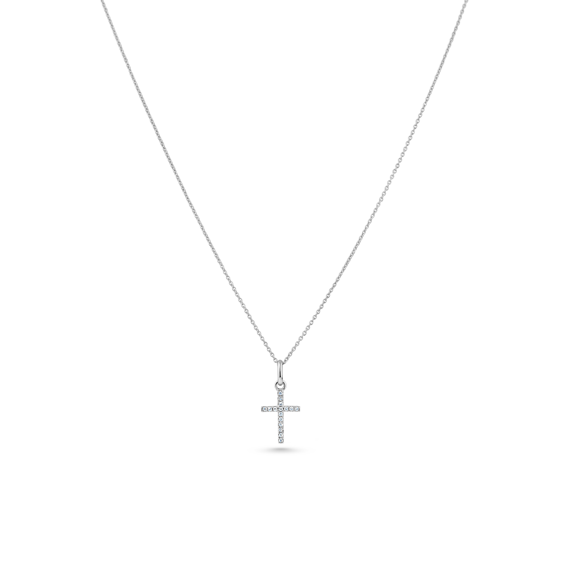 Oliver Heemeyer diamond cross pendant 10,0 mm made of 18k white gold.