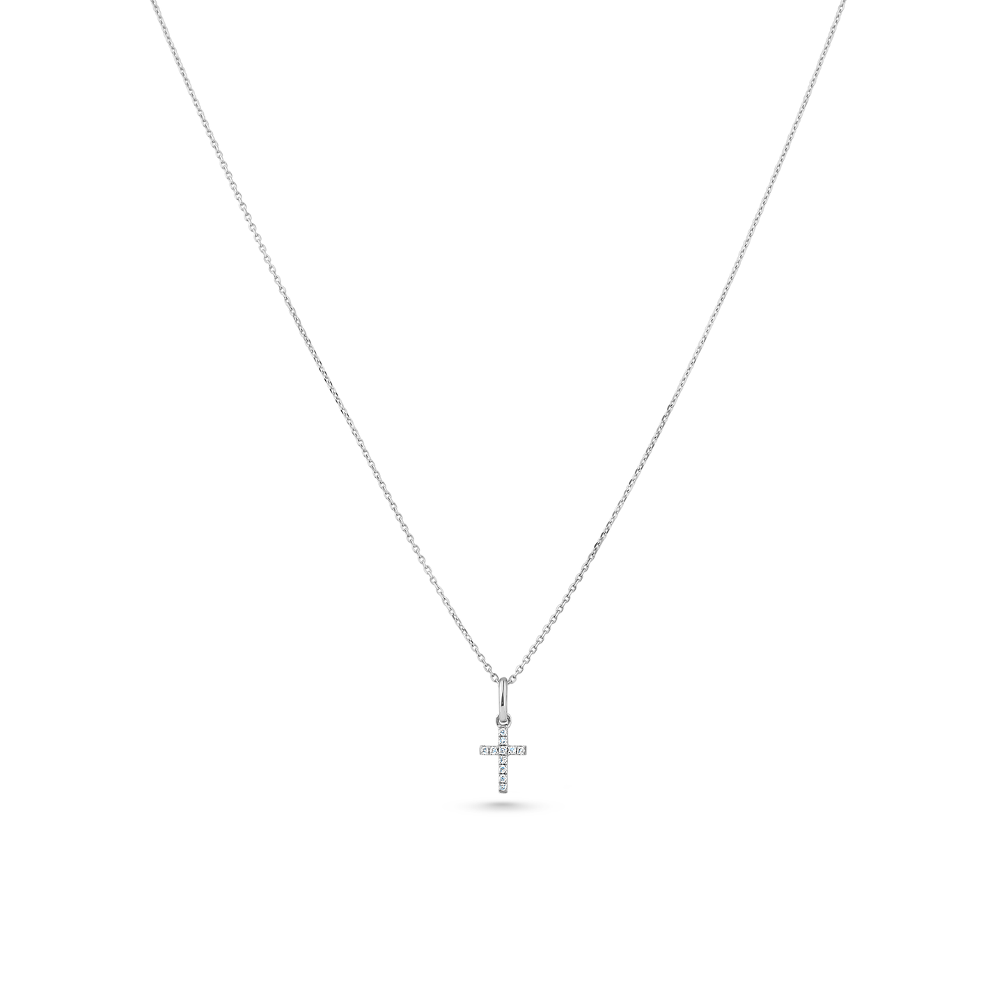 Oliver Heemeyer diamond cross pendant 7,0 mm made of 18k white gold.