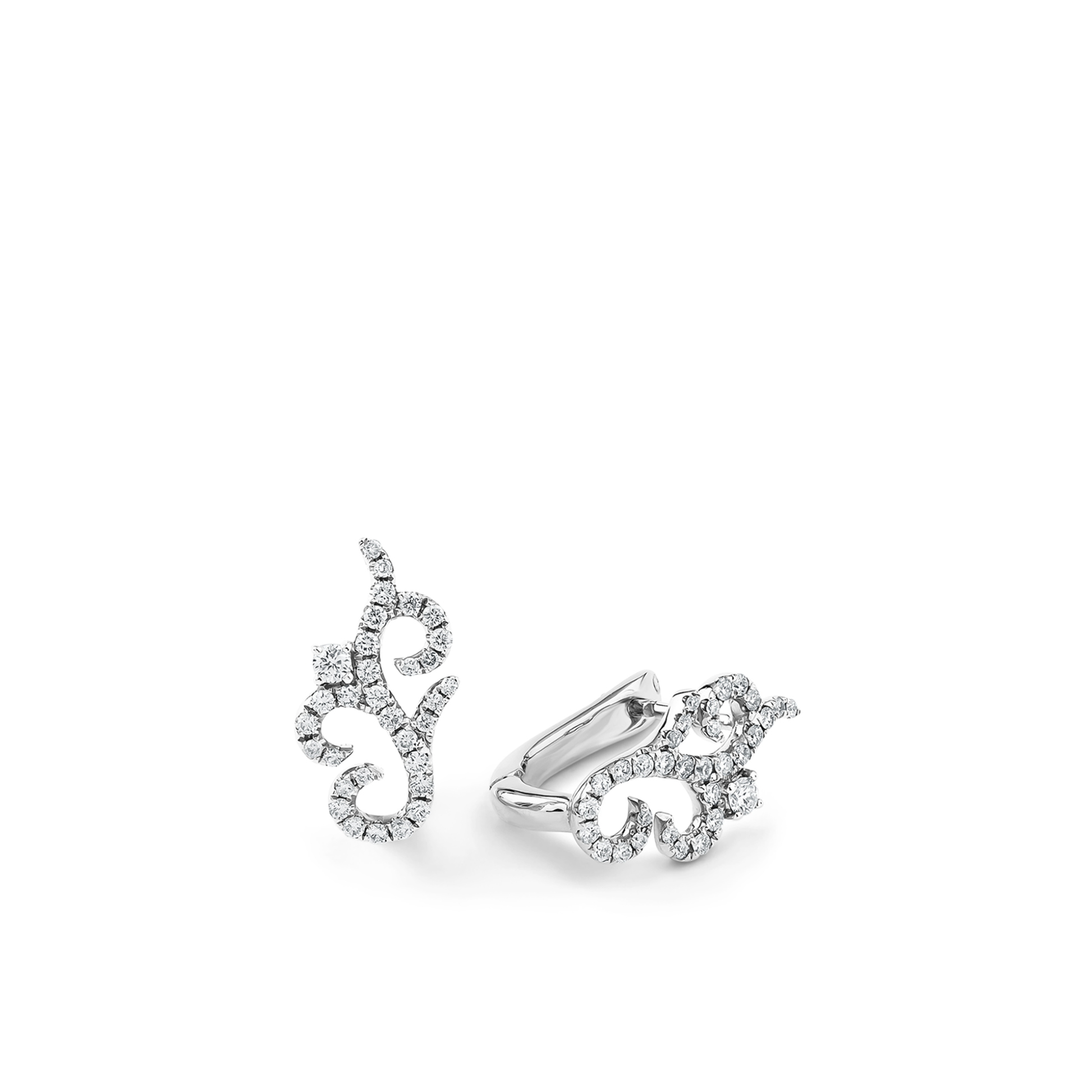 Oliver Heemeyer Elisabetta Diamond Earrings made of 18k white gold.