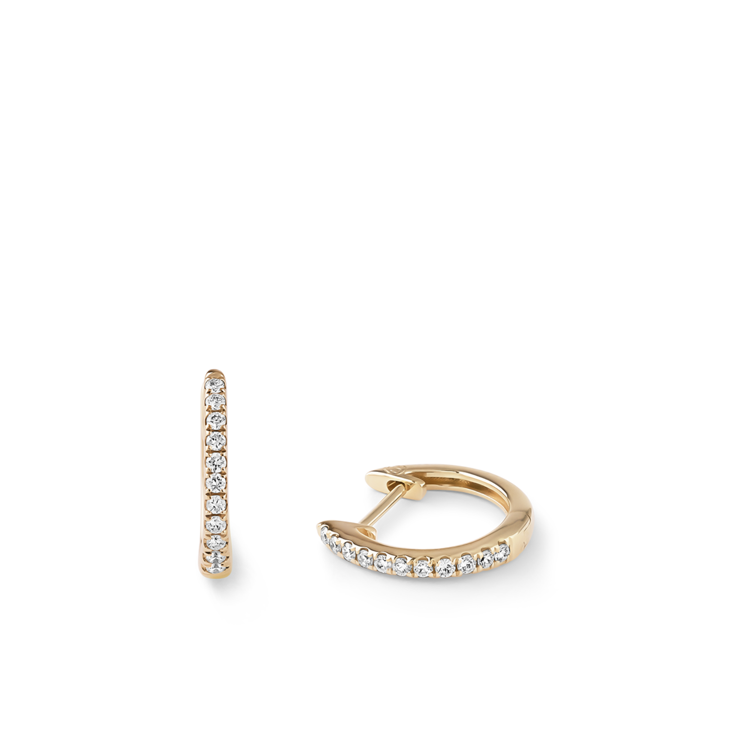 Oliver Heemeyer Kate Mini Diamond Hoops 11,0 mm made of 18k yellow gold.