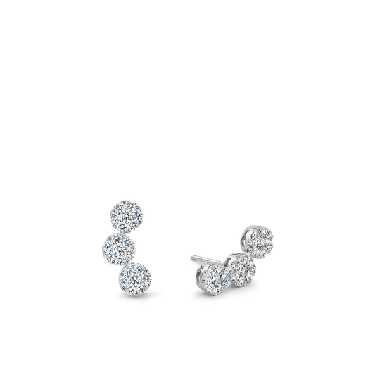 Oliver Heemeyer Kelly diamond ear studs made of 18k white gold.