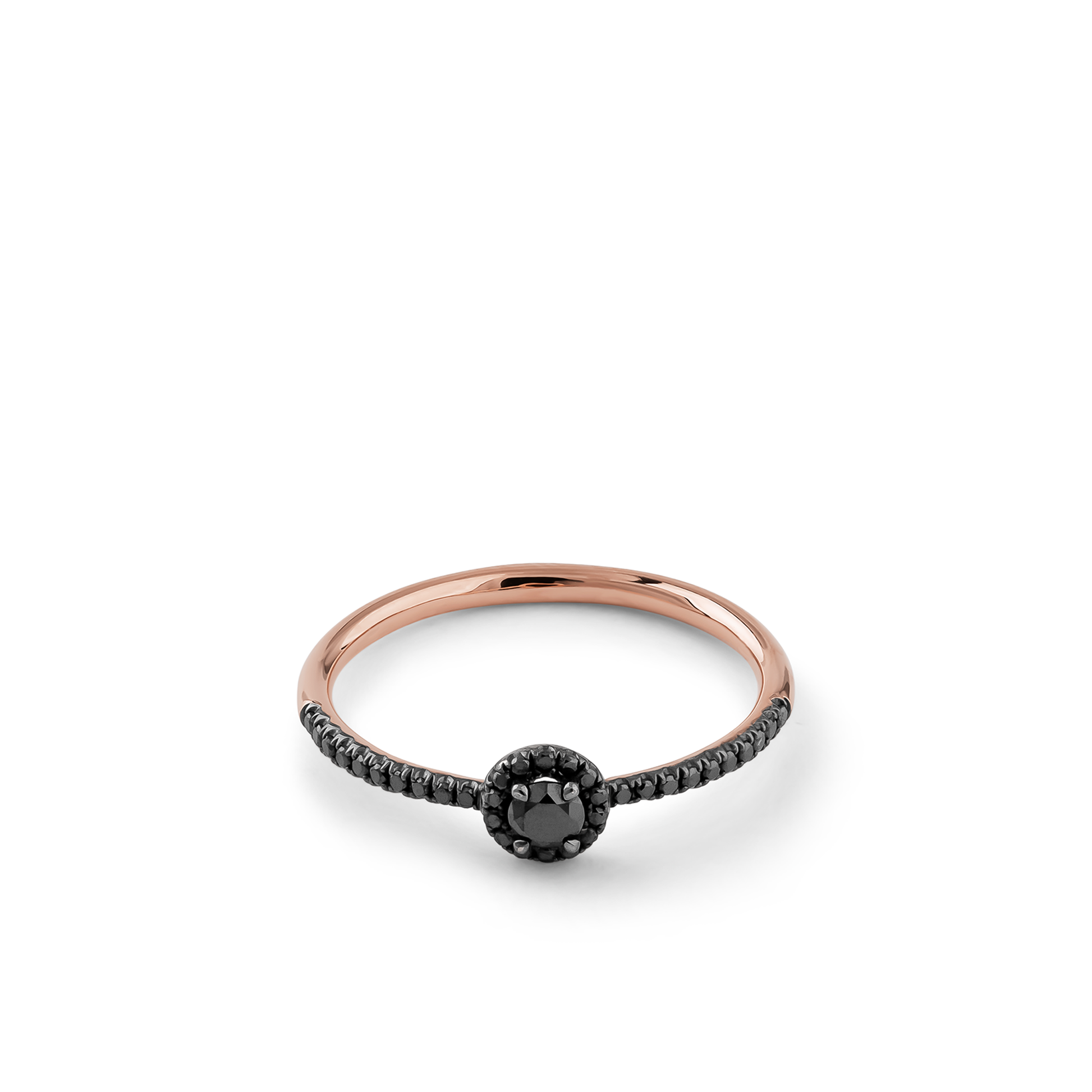 Oliver Heemeyer Liz black diamond ring 0.28 ct. made of 18k rose gold.