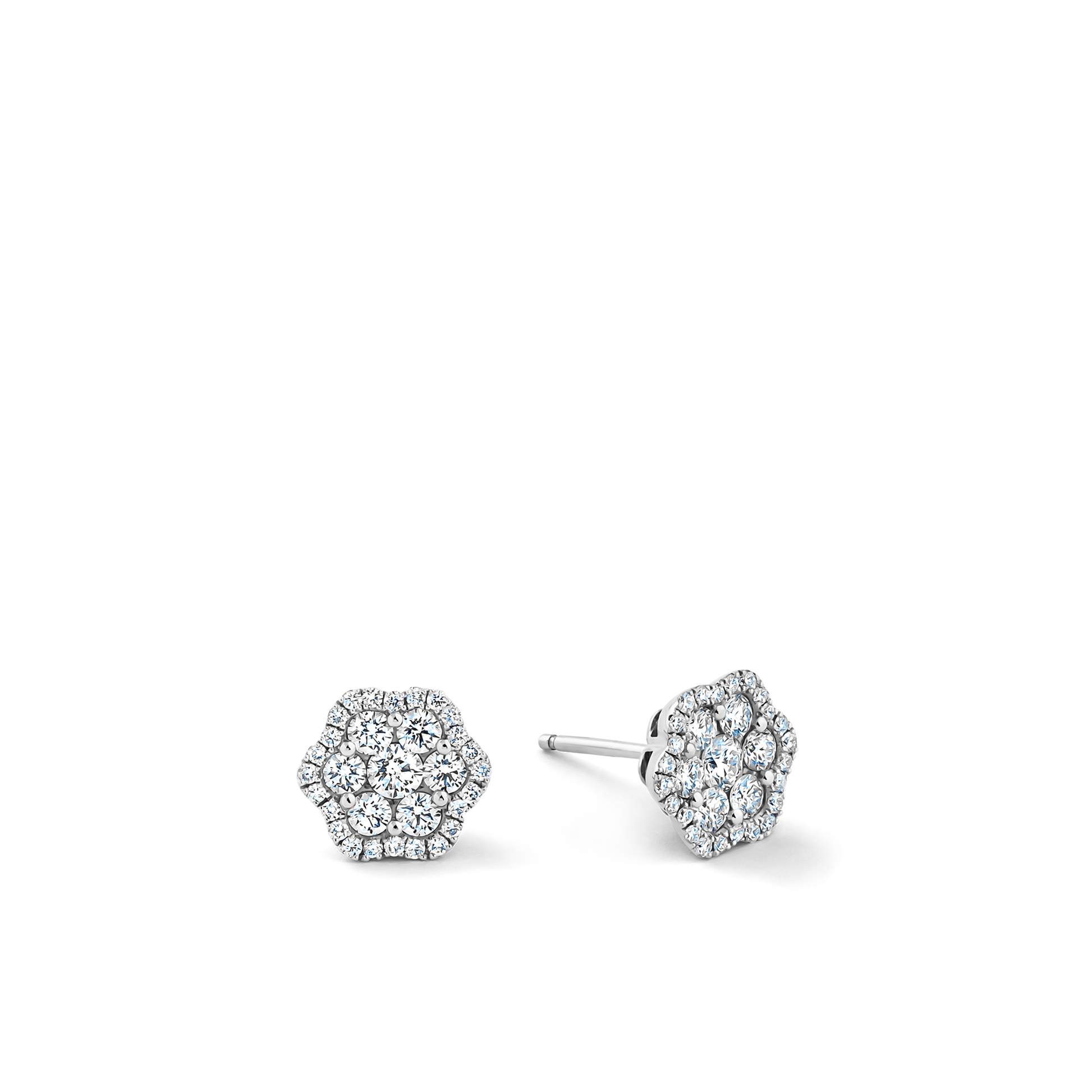 Oliver Heemeyer Lou diamond ear studs made of 18k white gold.