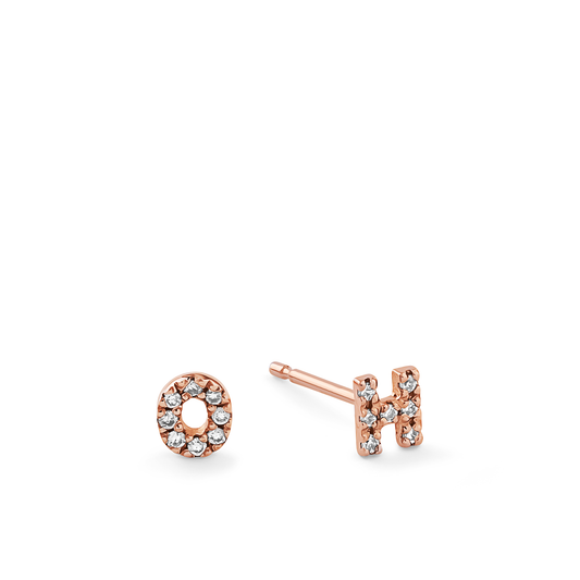 Mini Letter Diamond Ear Stud