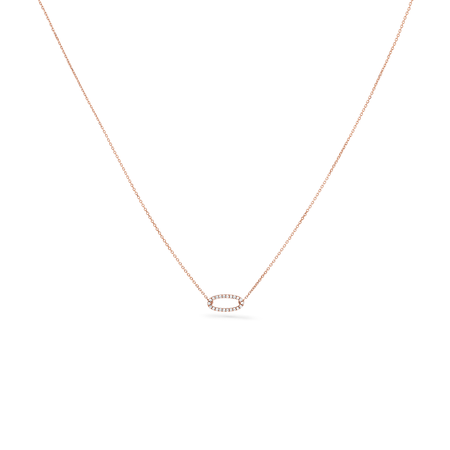 Oliver Heemeyer Oval Diamond Necklace in 18k rose gold.