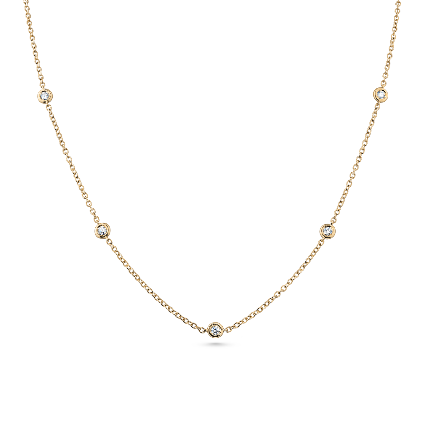 Oliver Heemeyer Starlight diamond necklace 42,0 cm made of 18k yellow gold.