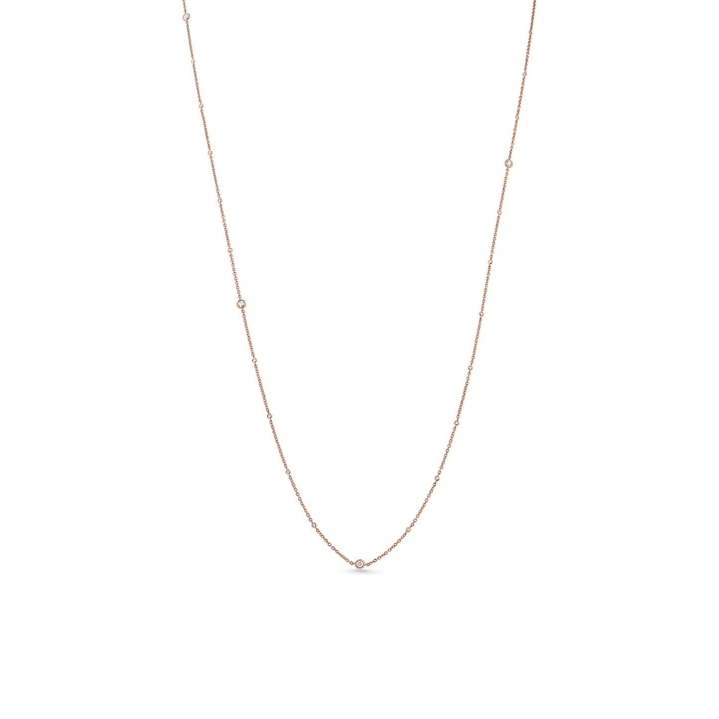 Oliver Heemeyer Star Light diamond necklace mixed 89,0 cm 0.40 ct. made of 18k rose gold.