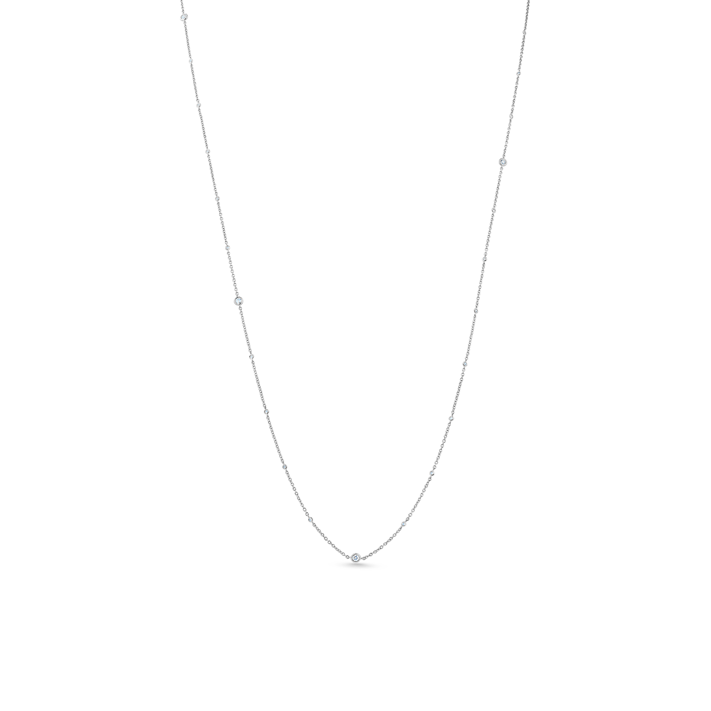 Oliver Heemeyer Star Light diamond necklace mixed 89,0 cm 0.40 ct. made of 18k white gold.