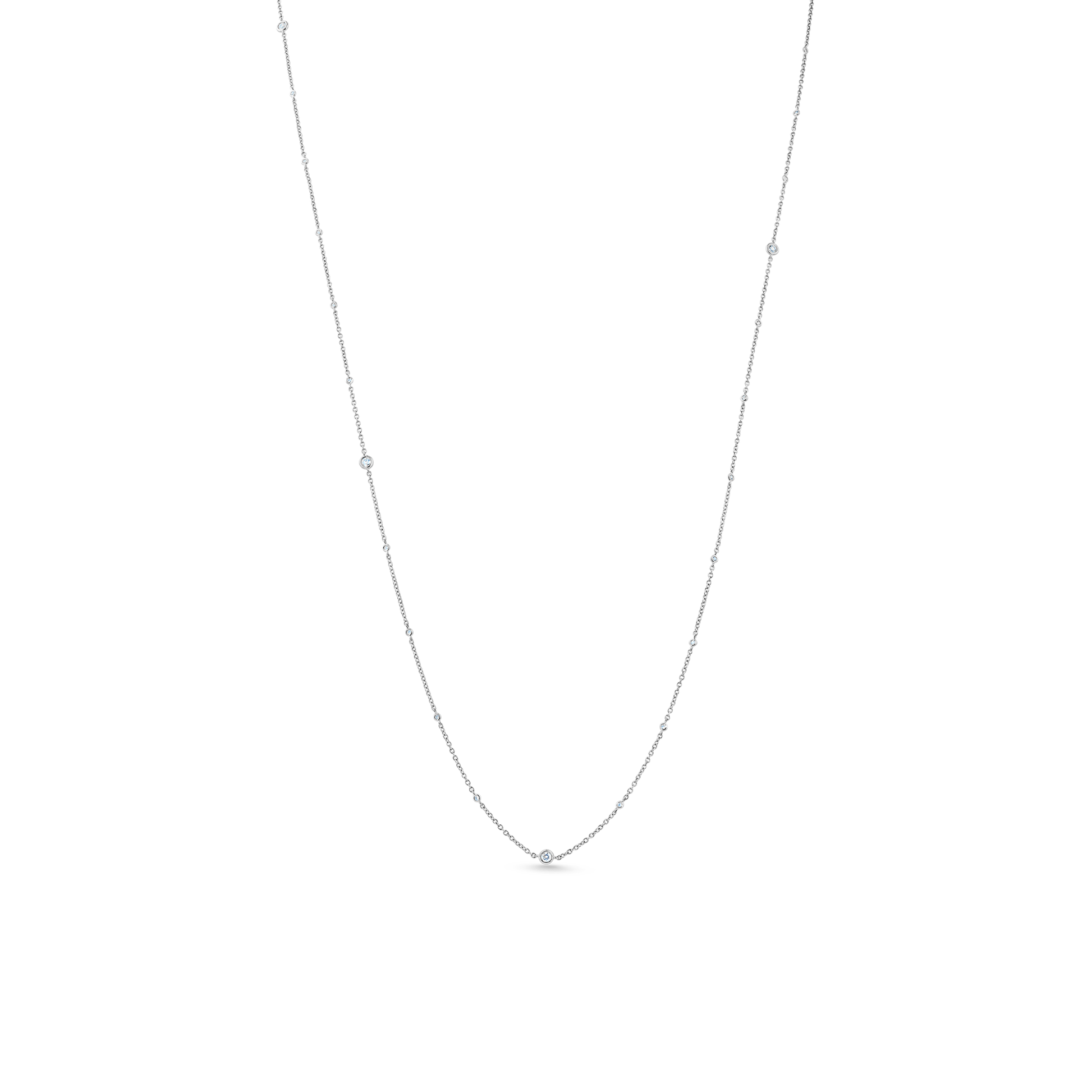 Oliver Heemeyer Star Light diamond necklace mixed 89,0 cm 0.40 ct. made of 18k white gold.
